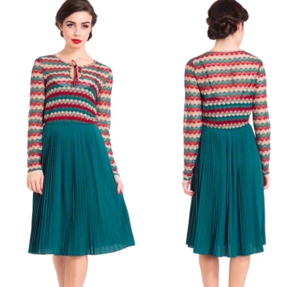 Voodoo Vixen Crochet Dress Pleated Skirt